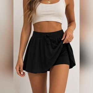 Old Navy Black Drawstring Skorts Sz XL Girls 14/16 Elastic Pull On Casual NWT